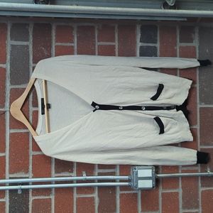 Marc Jacobs M Medium Button Up Long Sleeve Black Cardigan Silk and Cotton